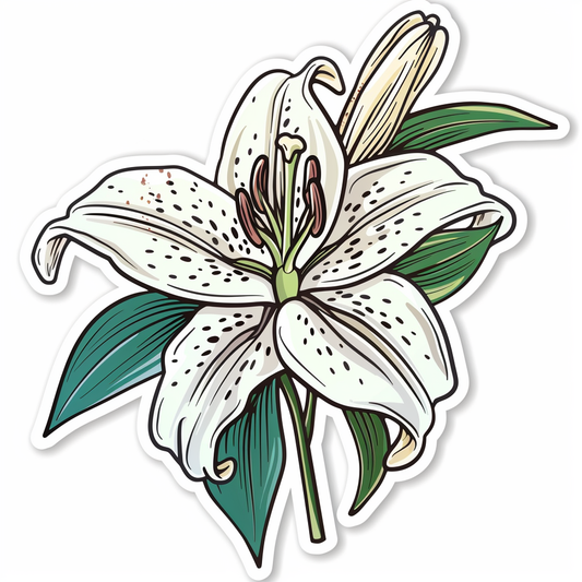 Lily flower majestic Expressive surreal Vinyl Decal Sticker for Car, Laptop, Tumbler and more # F023189