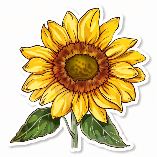 Sunflower flower majestic Expressive surreal Vinyl Decal Sticker for Car, Laptop, Tumbler and more # F023039
