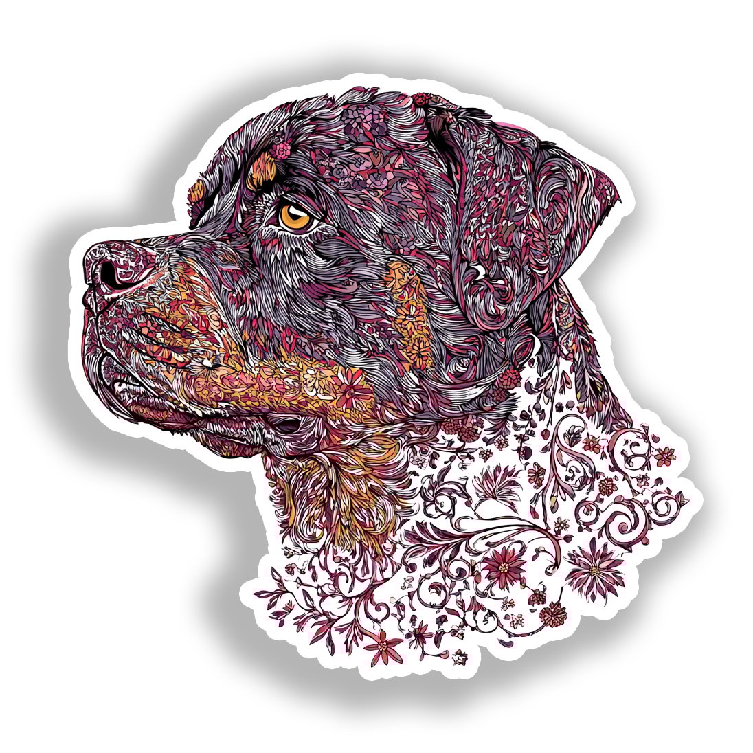 Rottweiler Dog Vinyl Decal Sticker for Car, Laptop, Tumbler and more # A018137-4" x 4"