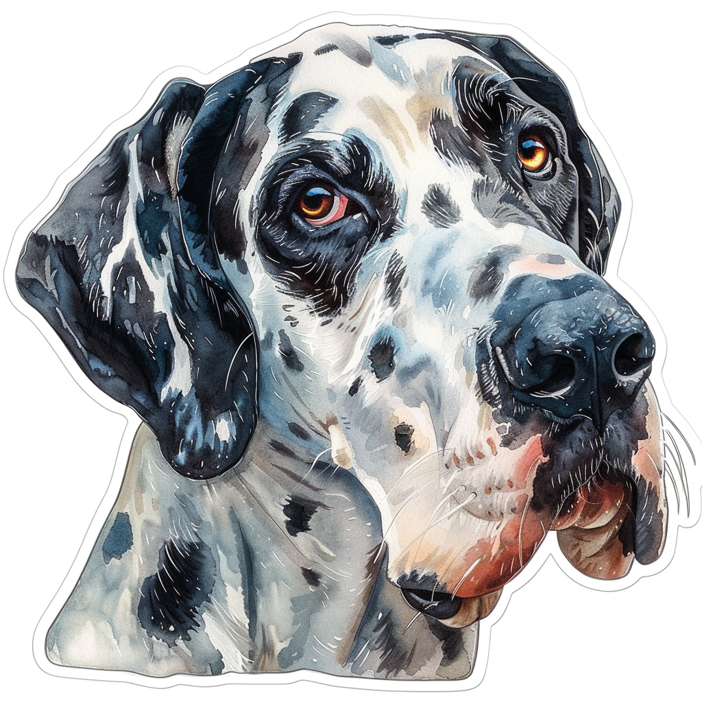 Great Dane Dog Expressive surreal Vinyl Decal Sticker for Car, Laptop, Tumbler and more # F022849