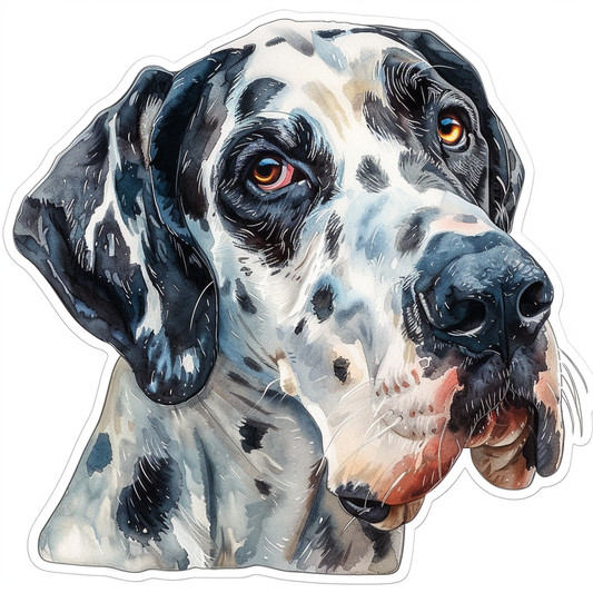 Great Dane Dog Expressive surreal Vinyl Decal Sticker for Car, Laptop, Tumbler and more # F022849