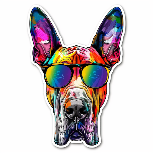 Adorable Great Dane Dog Expressive surreal Vinyl Decal Sticker for Car, Laptop, Tumbler and more # F018113