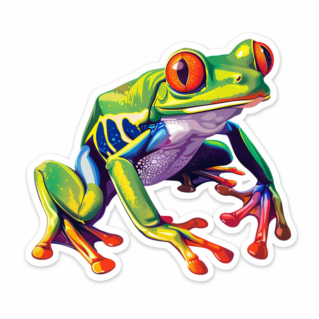 Sticker of a Frog majestic Expressive surreal Vinyl Decal Sticker for Car, Laptop, Tumbler and more # F015832