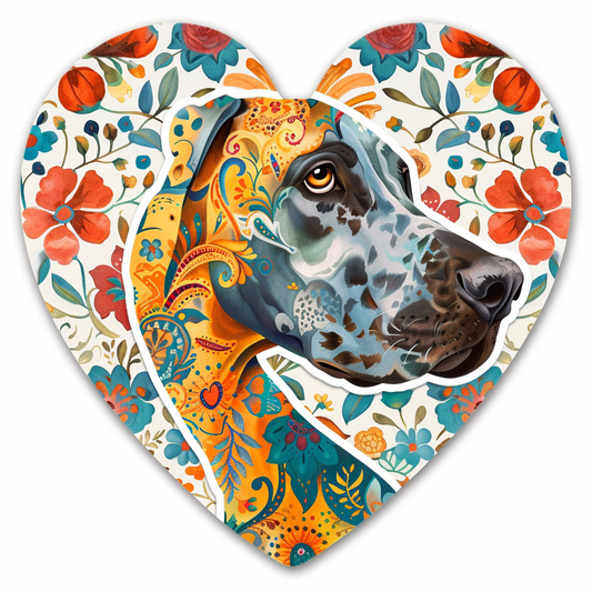 Great Dane Dog Expressive surreal Vinyl Decal Sticker for Car, Laptop, Tumbler and more # F022811