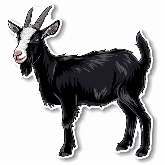 Goat majestic Expressive surreal Vinyl Decal Sticker for Car, Laptop, Tumbler and more # F020504-4" x 4"