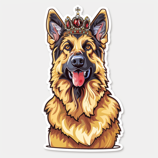 German Shepherd Dog crowned Vinyl Decal Sticker for Car, Laptop, Tumbler and more # F011507
