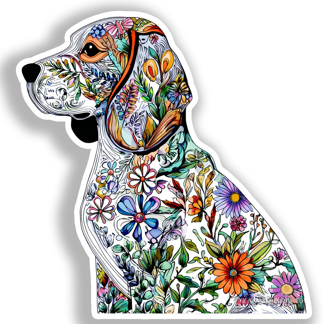 Beagle Dog Vinyl Decal Sticker for Car, Laptop, Tumbler and more # A018613-4" x 4"