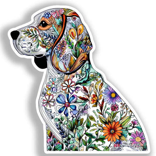 Beagle Dog Vinyl Decal Sticker for Car, Laptop, Tumbler and more # A018613-4" x 4"