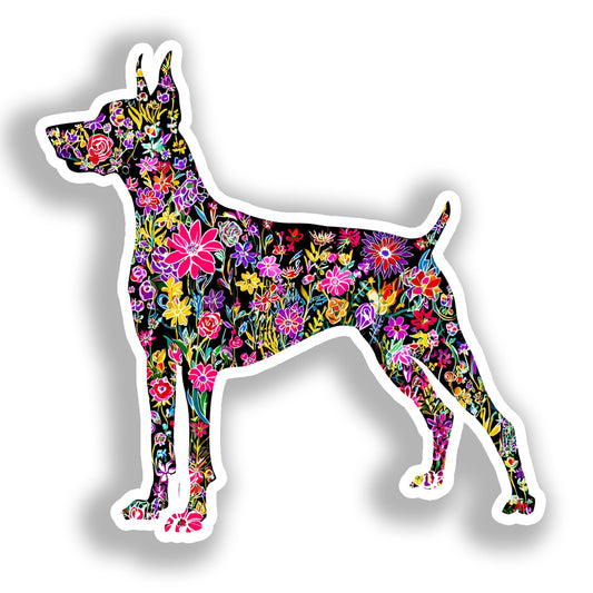 Doberman Pnscher Dog Vinyl Decal Sticker for Car, Laptop, Tumbler and more # A019654-4" x 4"
