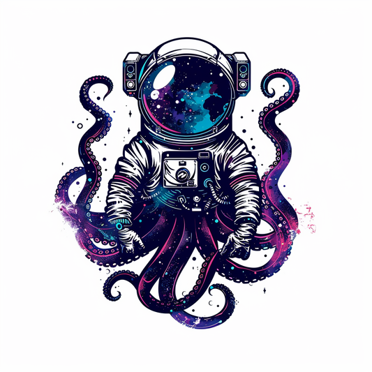 Sticker of an Octopus astronaut majestic Expressive surreal Vinyl Decal Sticker for Car, Laptop, Tumbler and more # F015430