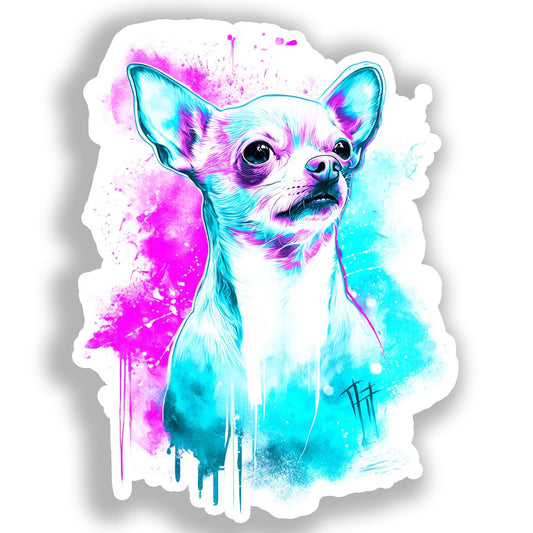 Chihuahua Dog Vinyl Decal Sticker for Car, Laptop, Tumbler and more # A017918-4" x 4"