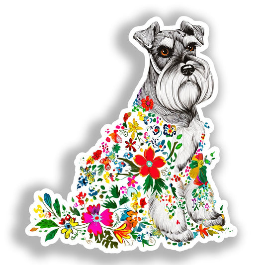 Miniature Schnauzer Dog Vinyl Decal Sticker for Car, Laptop, Tumbler and more # A019321-4" x 4"
