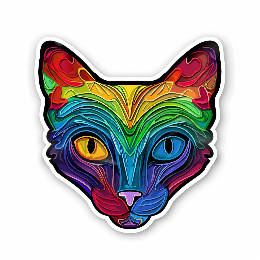 American Shorthair Cat majestic Expressive surreal Vinyl Decal Sticker for Car, Laptop, Tumbler and more # F018808