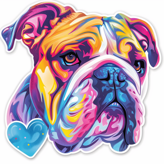 Bulldog Dog majestic Expressive surreal Vinyl Decal Sticker for Car, Laptop, Tumbler and more # F017650