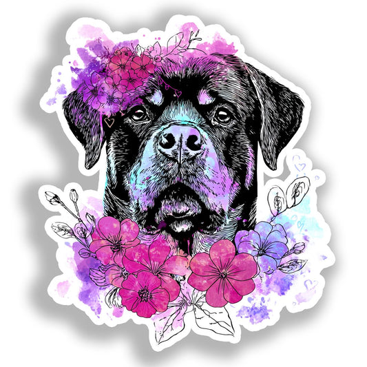 Rottweiler Dog Vinyl Decal Sticker for Car, Laptop, Tumbler and more # A018065-4" x 4"