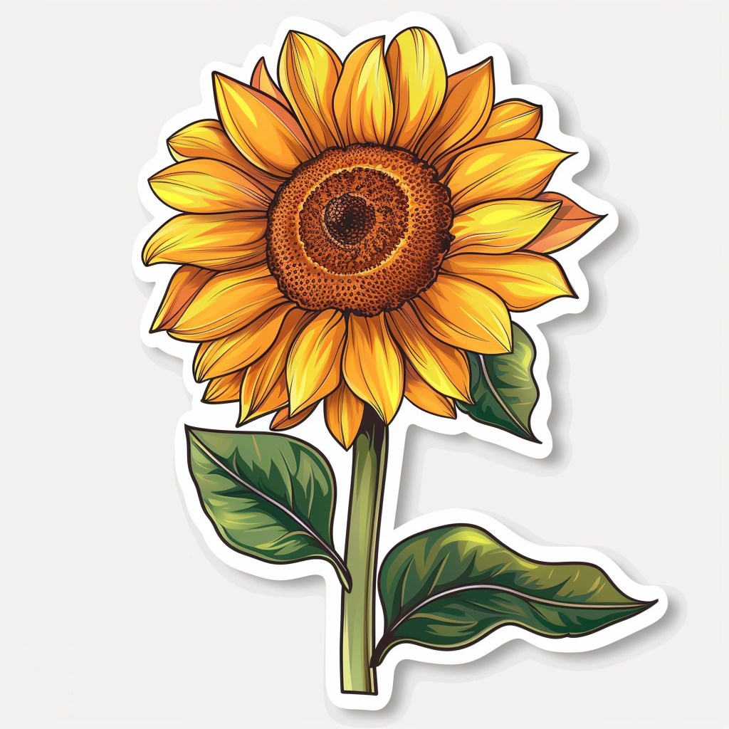 Sunflower flower majestic Expressive surreal Vinyl Decal Sticker for Car, Laptop, Tumbler and more # F023150