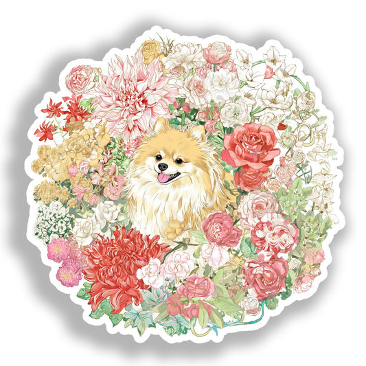 Pomeranian Dog Vinyl Decal Sticker for Car, Laptop, Tumbler and more # A017240-4" x 4"