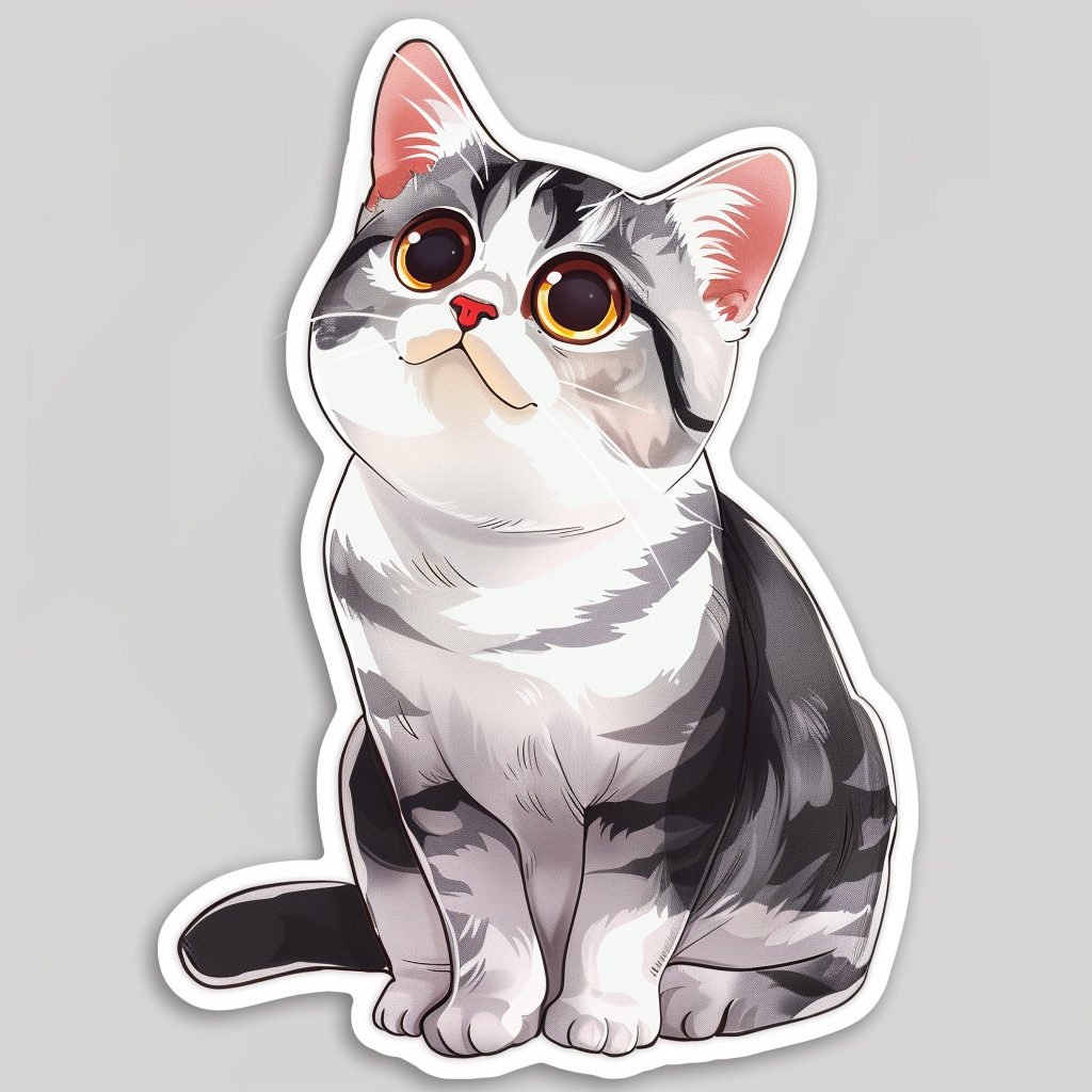 American Shorthair Cat majestic Expressive surreal Vinyl Decal Sticker for Car, Laptop, Tumbler and more # F018685
