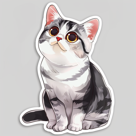 American Shorthair Cat majestic Expressive surreal Vinyl Decal Sticker for Car, Laptop, Tumbler and more # F018685