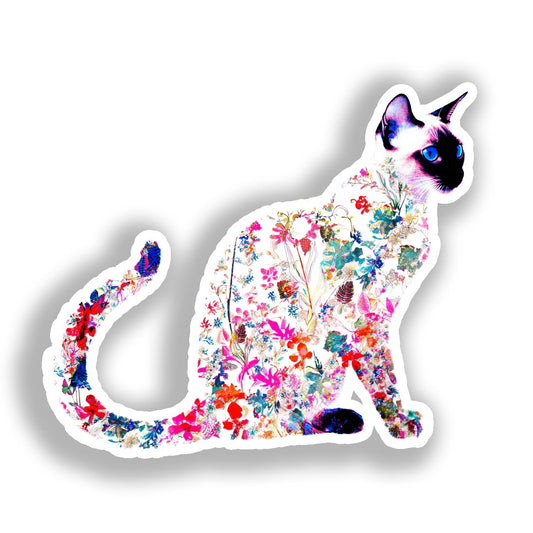Balinese Cat Vinyl Decal Sticker for Car, Laptop, Tumbler and more # A018714-4" x 4"