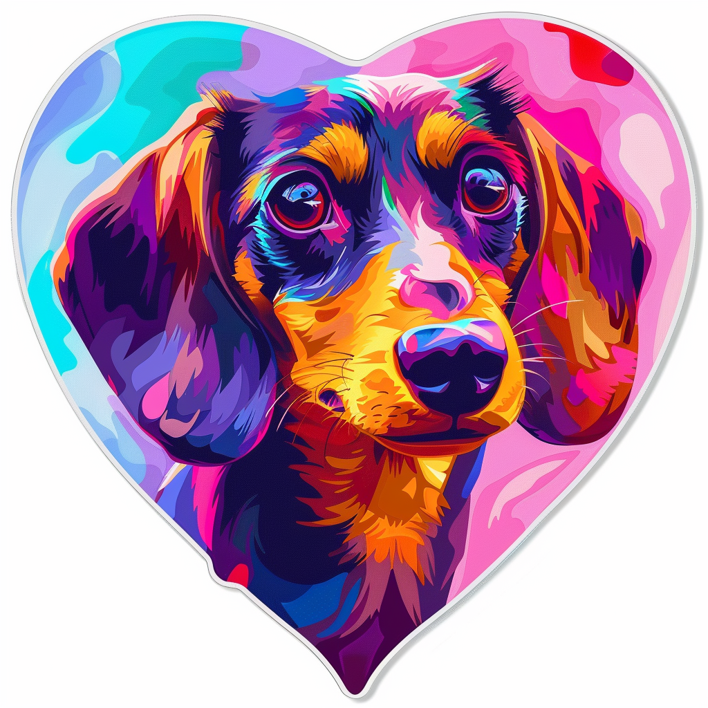 Dachshund Dog Heartcore Vinyl Decal Sticker for Car, Laptop, Tumbler and more # F012834