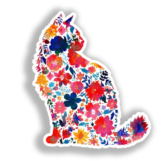 Maine Coon Cat Vinyl Decal Sticker for Car, Laptop, Tumbler and more # A019395-4" x 4"