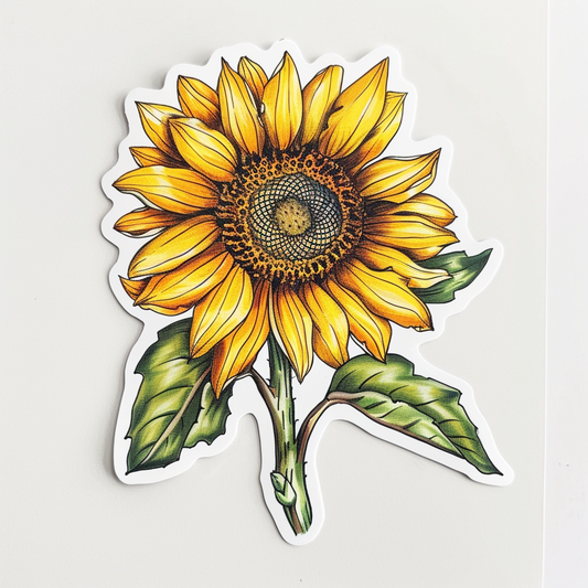 Sunflower flower majestic Expressive surreal Vinyl Decal Sticker for Car, Laptop, Tumbler and more # F022967