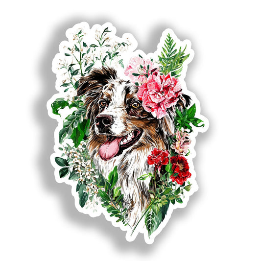 Australian Shepherd Dog Vinyl Decal Sticker for Car, Laptop, Tumbler and more # A018723-4" x 4"