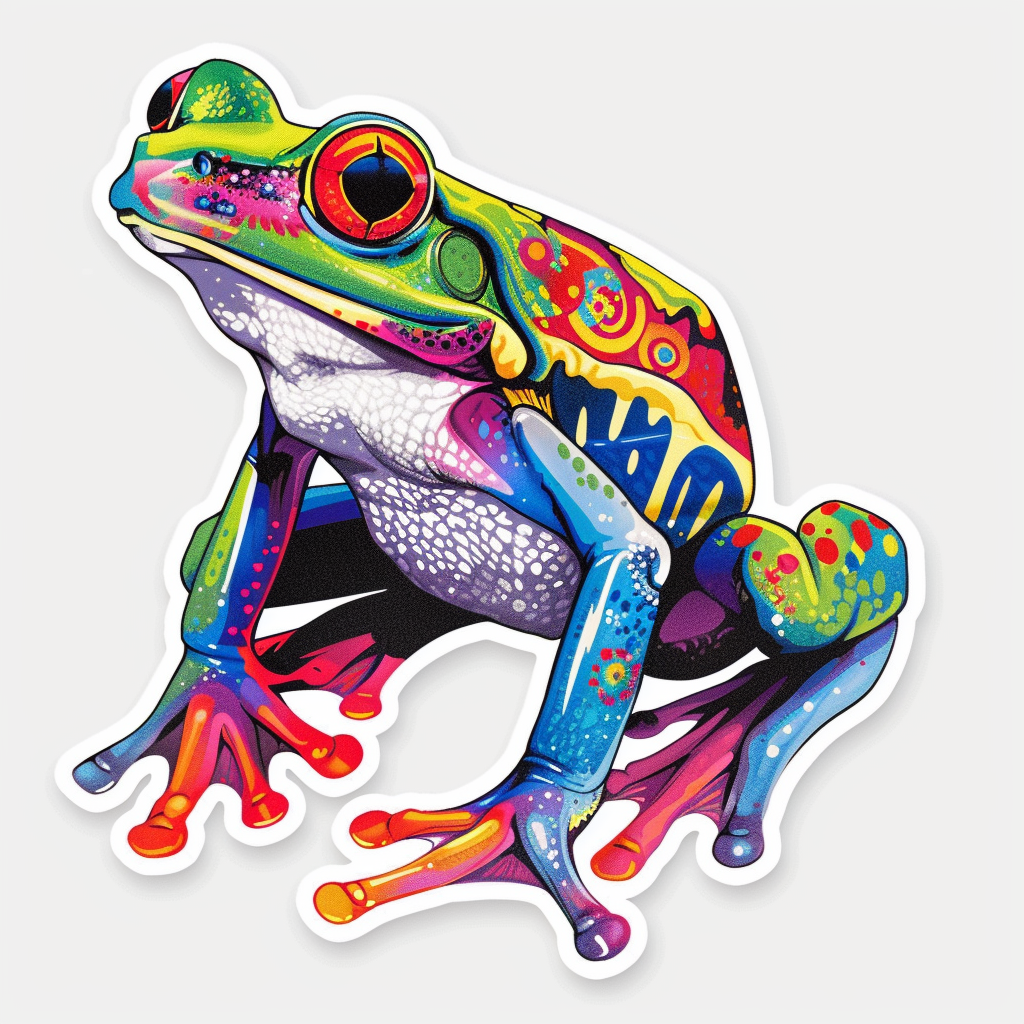 Sticker of a Frog majestic Expressive surreal Vinyl Decal Sticker for Car, Laptop, Tumbler and more # F015819