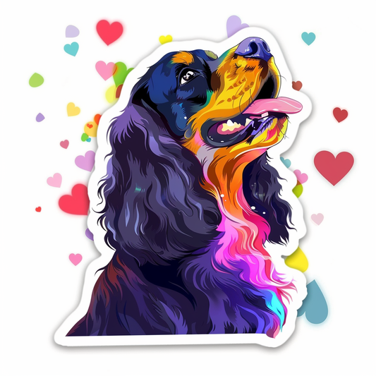 Cocker Spaniel Dog majestic Expressive surreal Vinyl Decal Sticker for Car, Laptop, Tumbler and more # F019958-4" x 4"