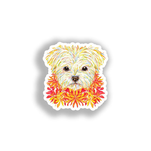 Maltese Dog Vinyl Decal Sticker for Car, Laptop, Tumbler and more # A019437-4" x 4"