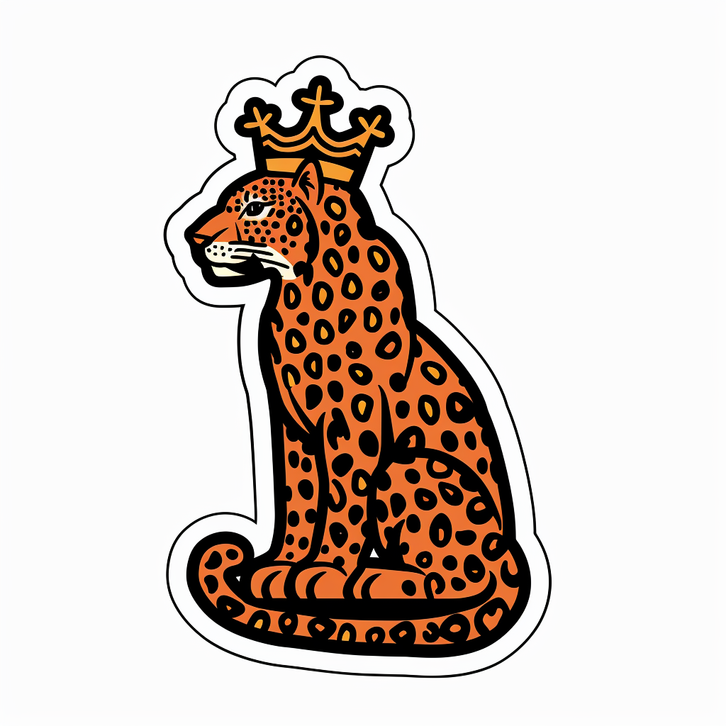 Leopard majestic Expressive surreal Vinyl Decal Sticker for Car, Laptop, Tumbler and more # F022522