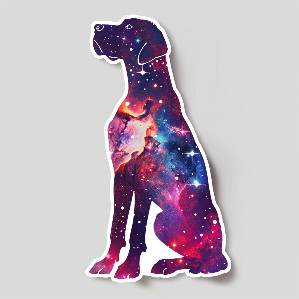 Adorable Great Dane Dog Expressive surreal Vinyl Decal Sticker for Car, Laptop, Tumbler and more # F017983