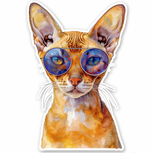 Abyssinian Cat astronaut majestic Expressive surreal Vinyl Decal Sticker for Car, Laptop, Tumbler and more # F020998-4" x 4"