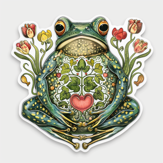 Sticker of a Frog majestic Expressive surreal Vinyl Decal Sticker for Car, Laptop, Tumbler and more # F016609