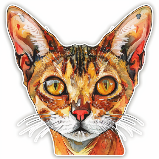 Abyssinian Cat astronaut majestic Expressive surreal Vinyl Decal Sticker for Car, Laptop, Tumbler and more # F021231-4" x 4"