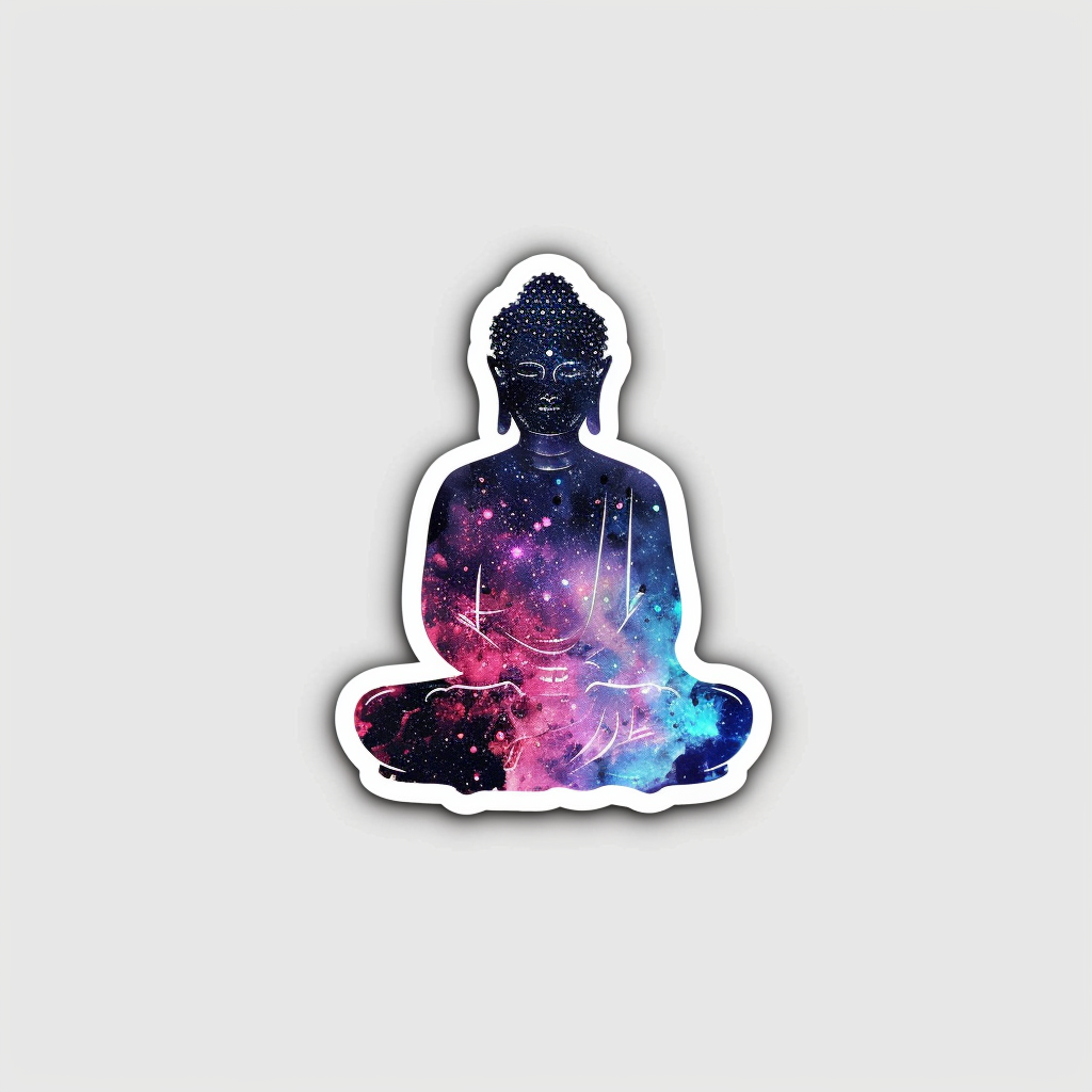 Buddha galaxy majestic Expressive surreal Vinyl Decal Sticker for Car, Laptop, Tumbler and more # F017152