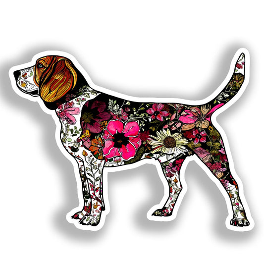 Beagle Dog Vinyl Decal Sticker for Car, Laptop, Tumbler and more # A018651-4" x 4"