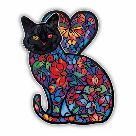 American Shorthair Cat majestic Expressive surreal Vinyl Decal Sticker for Car, Laptop, Tumbler and more # F018854