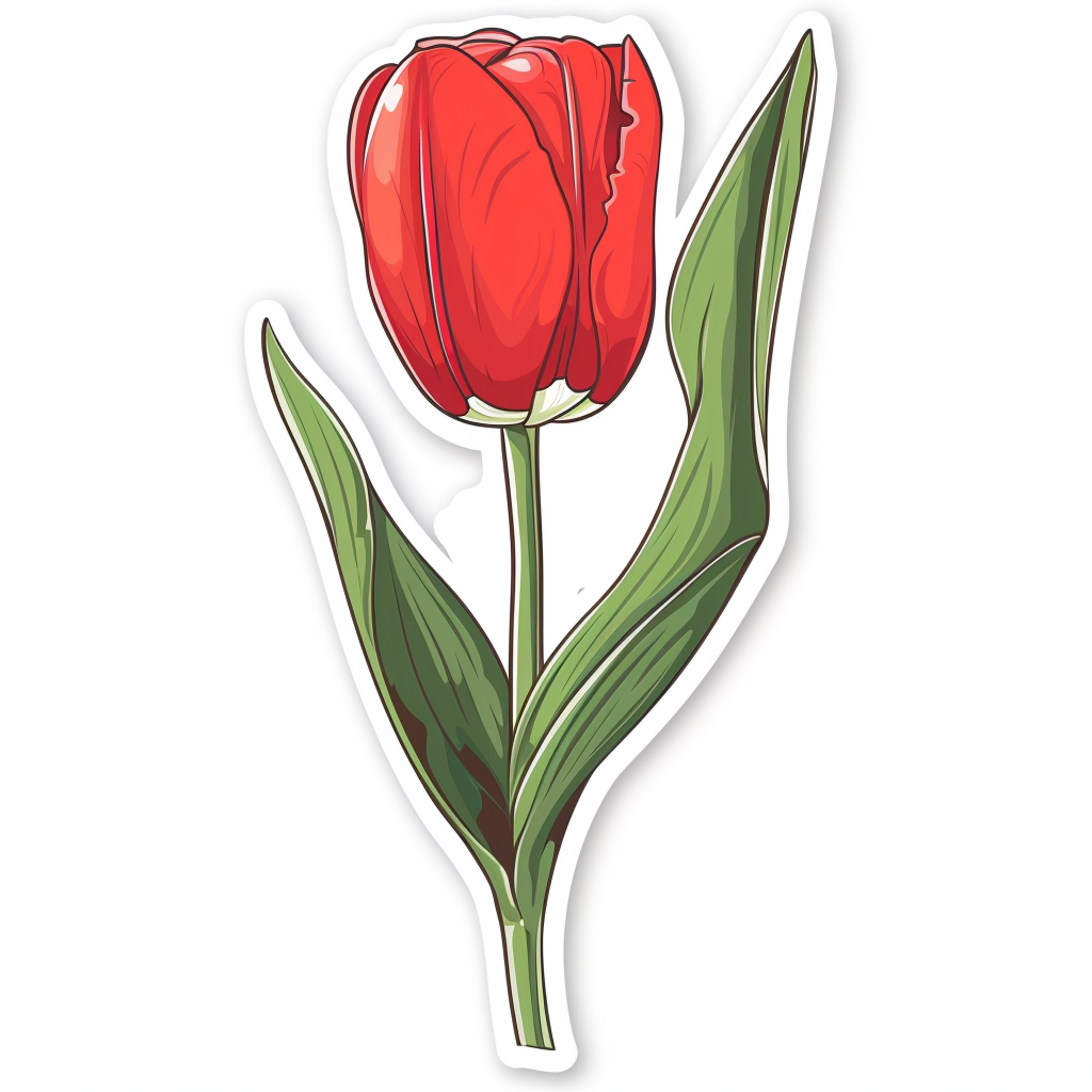 Sticker of a Tulip flower Vinyl Decal Sticker for Car, Laptop, Tumbler and more # F023427