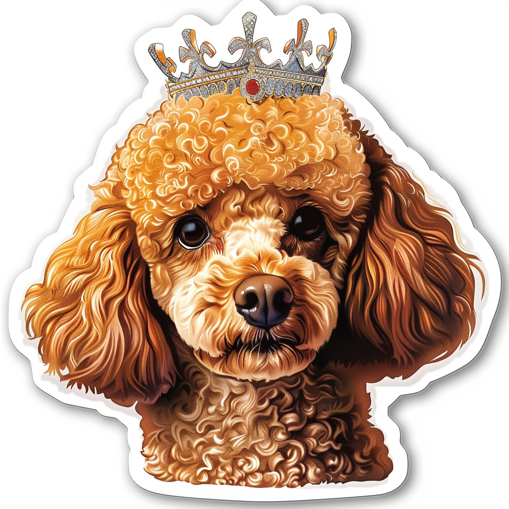 Poodle Dog crowned Vinyl Decal Sticker for Car, Laptop, Tumbler and more # F012578