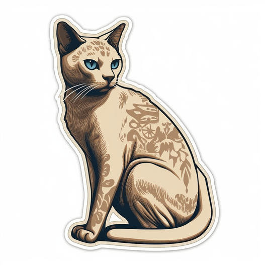 Burmese Cat Vinyl Decal Sticker for Car, Laptop, Tumbler and more # F010770