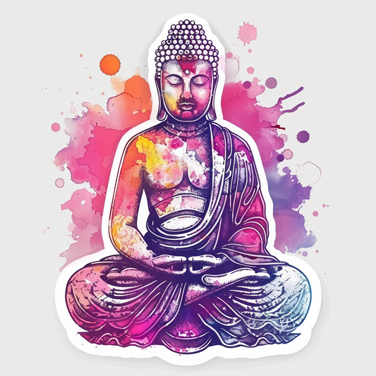 Buddha cartoon majestic Expressive surreal Vinyl Decal Sticker for Car, Laptop, Tumbler and more # F017111