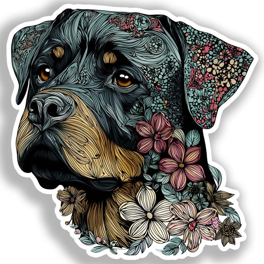 Rottweiler Dog Vinyl Decal Sticker for Car, Laptop, Tumbler and more # A018183-4" x 4"