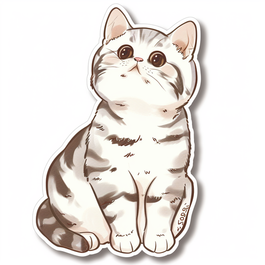 American Shorthair Cat majestic Expressive surreal Vinyl Decal Sticker for Car, Laptop, Tumbler and more # F018695