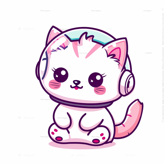 Adorable Turkish Angora Cat  Vinyl Decal Sticker for Car, Laptop, Tumbler and more # F021021-4" x 4"