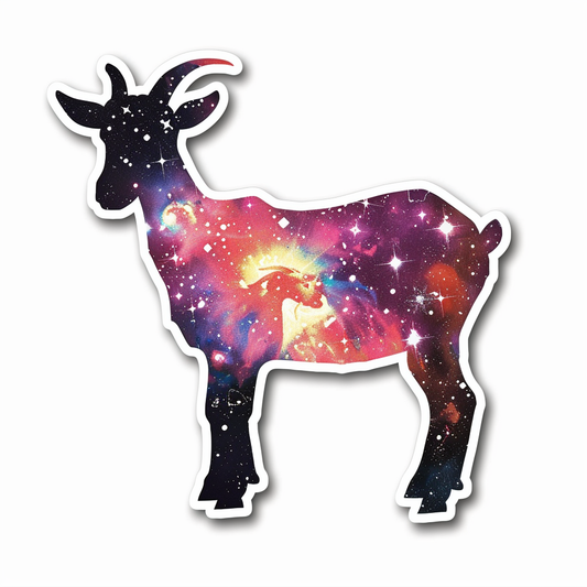 Goat majestic Expressive surreal Vinyl Decal Sticker for Car, Laptop, Tumbler and more # F020662-4" x 4"