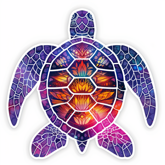 Sticker of a turtle majestic Expressive surreal Vinyl Decal Sticker for Car, Laptop, Tumbler and more # F021961