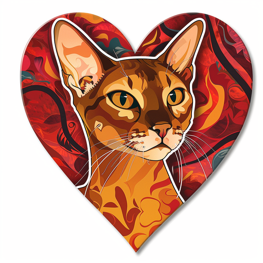Abyssinian Cat astronaut majestic Expressive surreal Vinyl Decal Sticker for Car, Laptop, Tumbler and more # F021256-4" x 4"