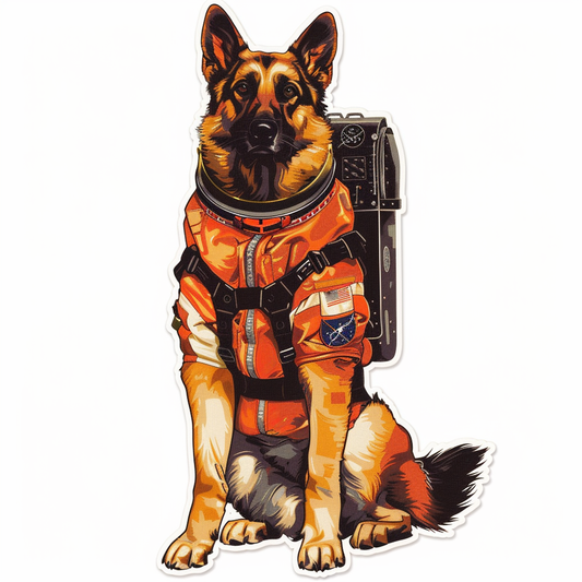 German Shepherd Dog astronaut Vinyl Decal Sticker for Car, Laptop, Tumbler and more # F011727